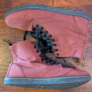 Dr. Martens / Doc Martens AirWair ALFIE Canvas Maroon Ankle Boots Size 13